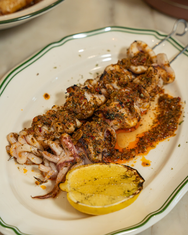 Grilled Calamari Skewers at Chicco Trattoria in Telok Ayer.
